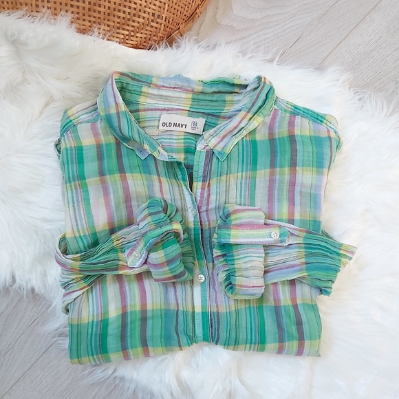 Old Navy green light flannel